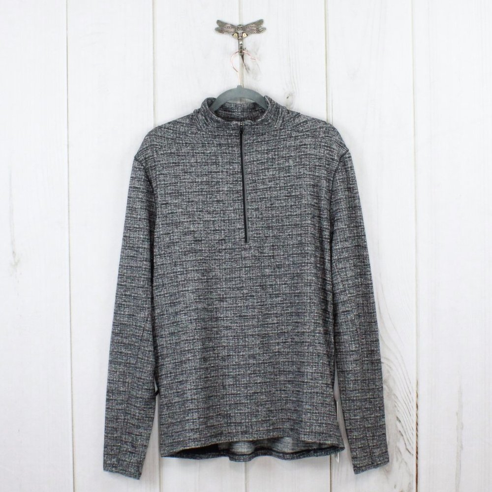 NWT Lululemon Surge Warm 1/2 Zip Heathered Black White Men's XXL